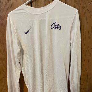 K-State “Cats Script” Long Sleeve Athletic White Dri-Fit Tee - SIZE MEDIUM